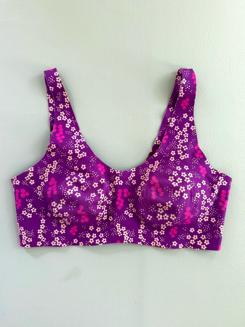 Anna Sui x Knix Ditsy Blooms Luxe Bra Purple Flowers Seamless Wire free Medium